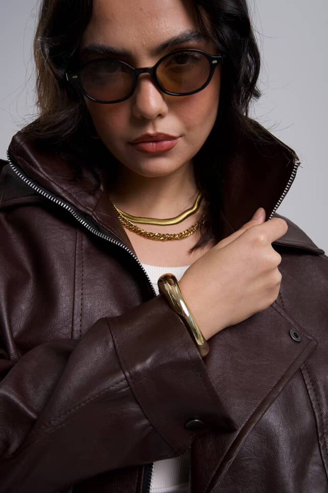 BROWN LEATHER JACKET