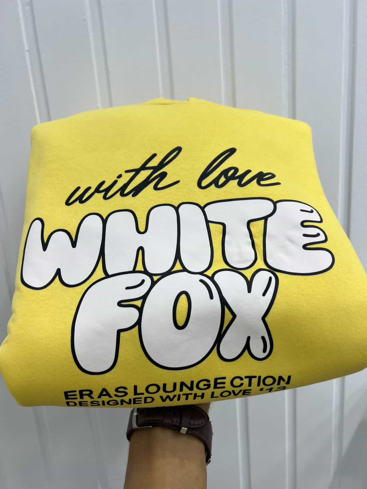 HOODIE WHITE FOX - BUTTER YELLOW