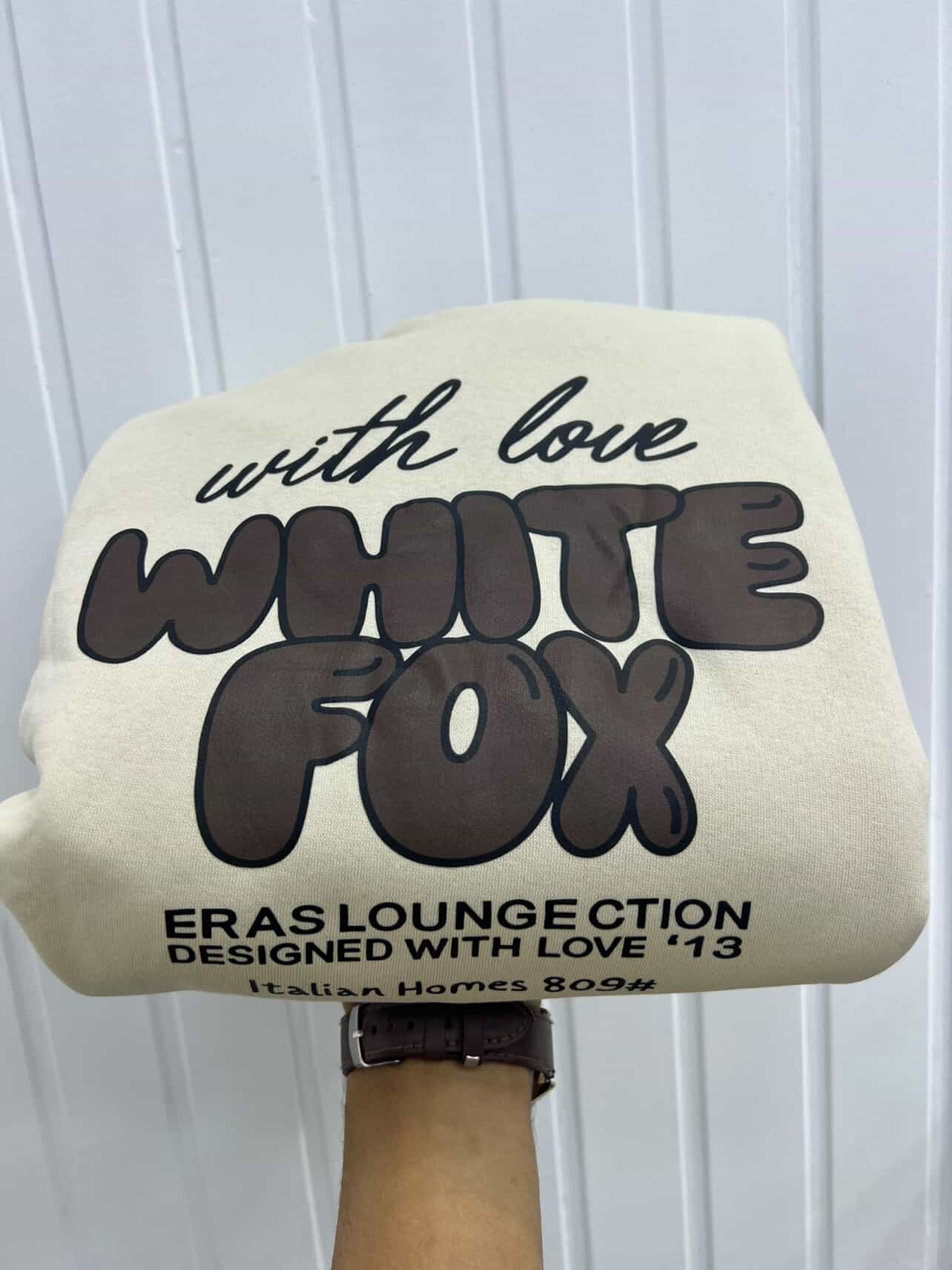 HOODIE WHITE FOX - BEIGE