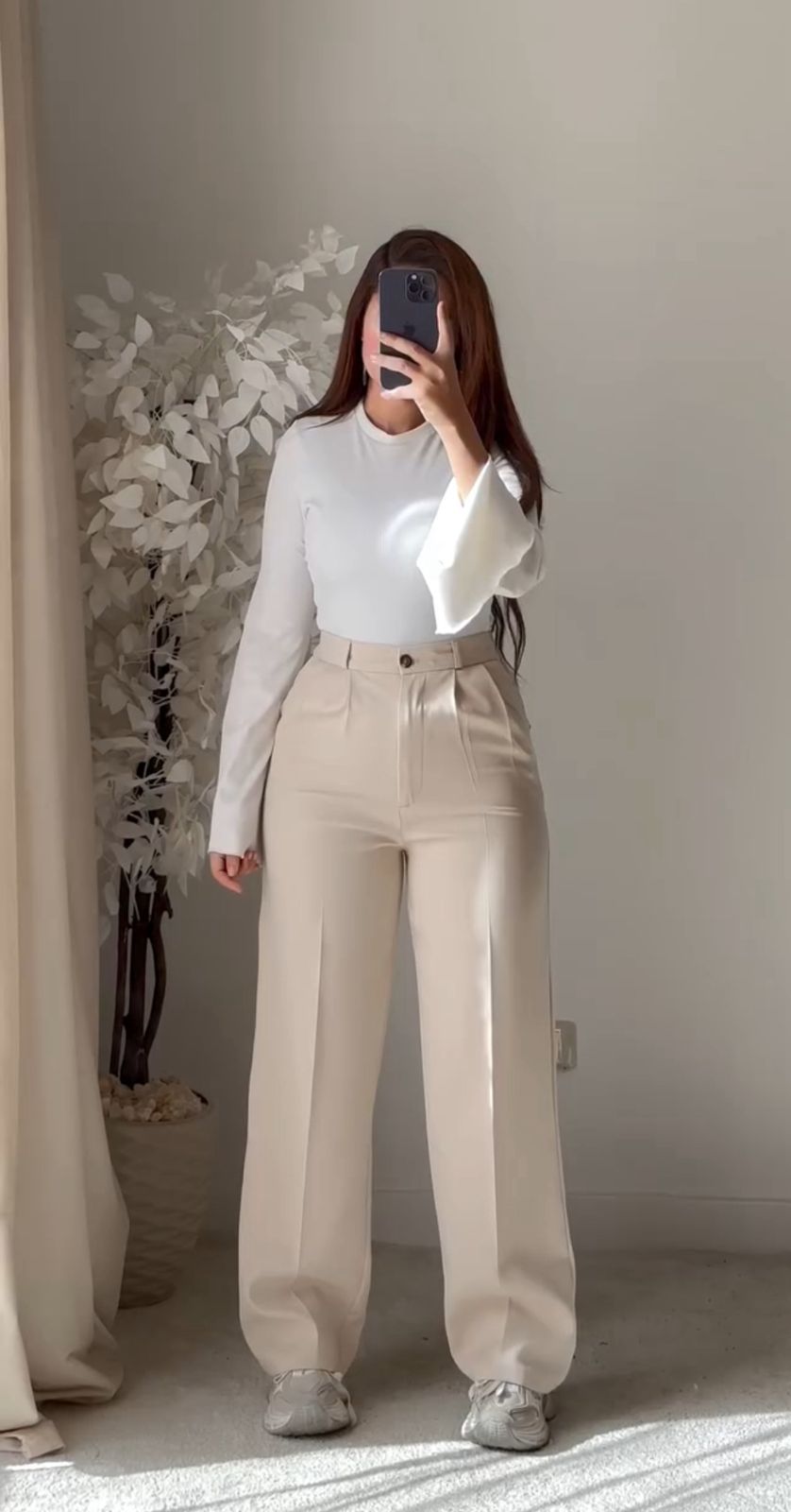 Beige Formal Pants